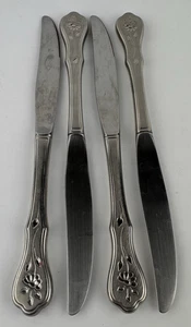 Oneida DIGHTON ROSE Stainless Flatware Princess House 4 Dinner Knives Knife - Picture 1 of 4