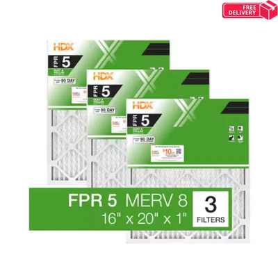 16 x 20 x 1 Standard Pleated Air Filter FPR 5, 3-Pack, Air Filters Replacement - Image 1 of 4