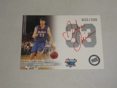 2005-06 Press Pass autógrafo vermelho autografado Drake Diener 002/200 novato controle remoto - Imagem 1 de 2