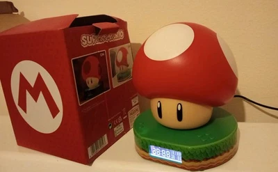 Super Mario Mushroom Digital Alarm Clock and Mood Light Boxed with USB Cable - Image 1 of 3