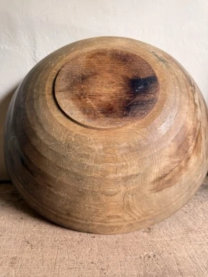 19Th C Antique Wooden Beehive Large Bowl Patina Hand Carved Pouring Spout Maple - Image 1 of 4