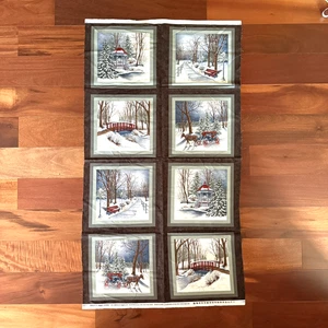 Moda Fabric Panel Christmas Town Square Holly Taylor 6630 Holiday Quilt Blocks - Picture 1 of 6