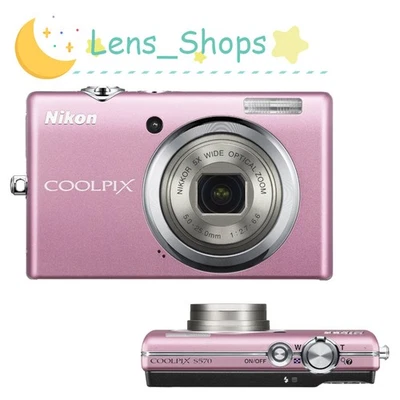 Nikon COOLPIX S570 Digital Camera 12MP 5x Optical Zoom Pink Red-Eye Reduction - Image 1 of 4