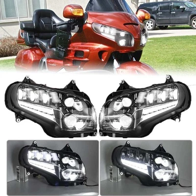 DOT LED Headlights Assembly Running Lamp For Honda Goldwing GL 1800 2001-2017 Foto 1 de 4
