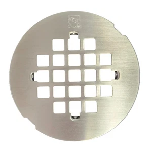 Griglia colino doccia a scatto 4-1/4" OD Casper in ottone, nichel satinato, D319-07 - Foto 1 di 4