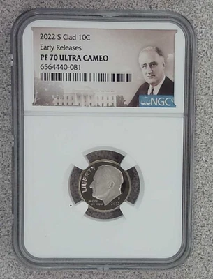 2022-S Proof Roosevelt Clad Dime NGC PF70 Ultra Cameo Early Releases - Image 1 of 2
