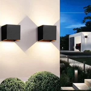 2Pack 15W Led Black Outdoor Wall Sconces Light Fixtures Modern Exterior/Inter... - Picture 1 of 9