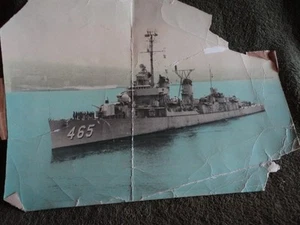 USS Military Ship 465 Photo, In poor Condition - Vintage USA  - Picture 1 of 7