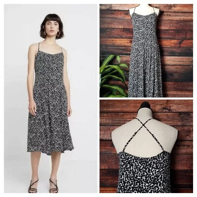 Vestido Banana Republic Talla 6 Midi Pin Tuck Dot Cremallera Forrado Cruzado Para Mujer Foto 1 de 4