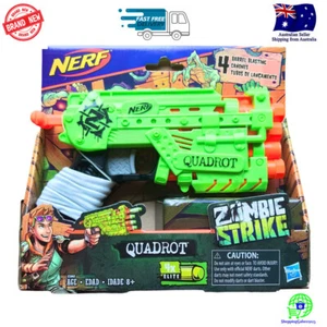 NERF Zombie Strike QUADROT Blaster 4 Barrel Blasting 4X Elite Darts BRAND NEW - Picture 1 of 6