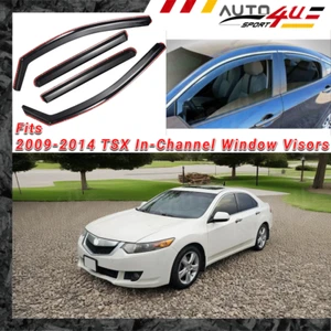 Fits Acura TSX 2009-2014 In-Channel Vent Window Sun Visors Rain Shade Deflectors - Picture 1 of 6