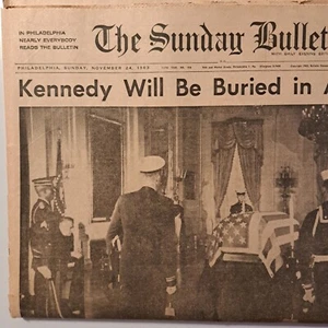 Philadelphia giornale originale presidente Kennedy titolo 24 novembre 1963 pubblicità vintage - Foto 1 di 18