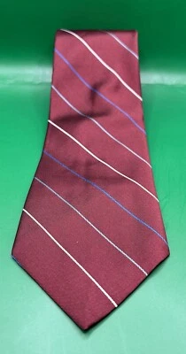 Corbata para hombre Paco Rabanne borgoña a rayas usada en excelente estado Foto 1 de 4