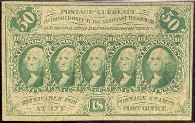 1862 FIRST ISSUE Fractional Union Currency 50 Cents, FR# 1313 Civil War PMG VF25 - Image 1 of 4
