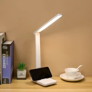 1pc White Desk Lamp for School Dormitory Home Office- Battery Rechargeable - Picture 1 of 2