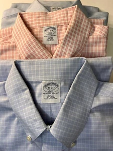 3 Brooks Brothers Mens Shirt Size 17 2/3 Slim Fit Lot Of 3 Dress Shirts Button - Picture 1 of 22