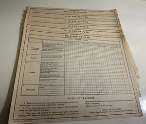 Borden "Milk For Growth Daily Score Card", Vintage, 6 Stück - B - Bild 1 von 5