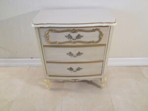 French Provincial Hollywood Regency bachelor chest three drawer 