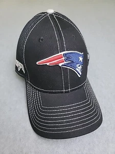 New Era Patriots Hat Cap M L 39Thirty Black Fitted Embroidered Logo Flex Sports - Picture 1 of 12