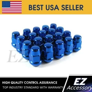 Lug Nuts Bulge Acorn 7/16" New GM 20Pcs Blue - Picture 1 of 3