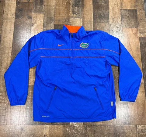 Florida Gators Mens Jacket Medium Blue Nike Storm Fit Pullover Windbreaker Cover
