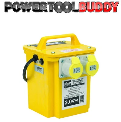 Defender 3KVA Transformer 2 x 16A 110volt Outlets - E203010 - Image 1 of 3