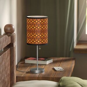 African Orange Print Lamp | African Print Home Decor 
