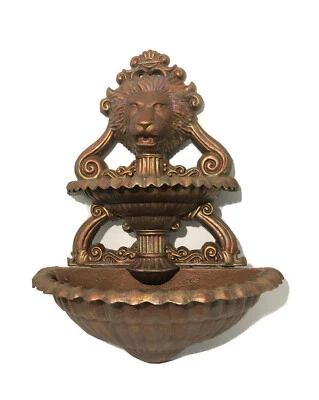 Fonte de água vintage de ferro fundido cabeça de leão - Grande 30”Tx24”Wx12”D - Estilo francês. - Imagem 1 de 4