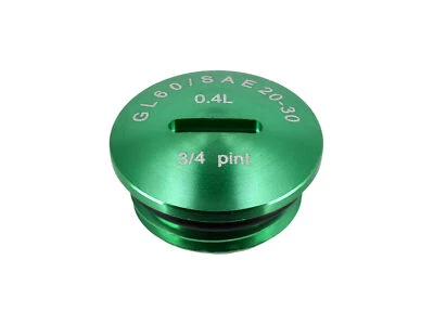 Verschlussschraube Grün, Aluminium eloxiert (Öleinfüllöffnung), mit O-Ring - Bild 1 von 2