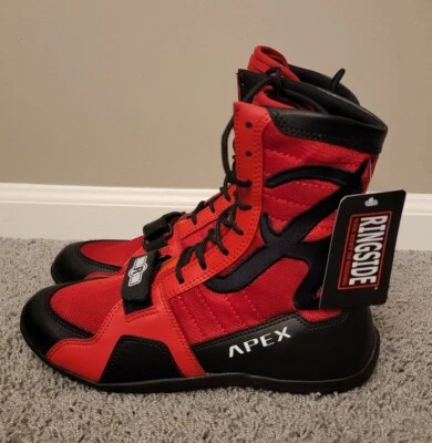 New Ringside Apex Elite Boxing Shoes - Mens Size 8/Womens Size 10, Red/Black - Image 1 of 4