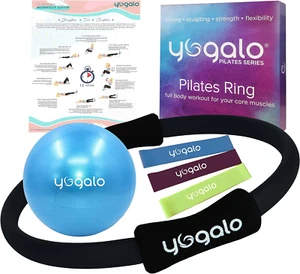 Pilates Anello e Palla Set con 3 Fasce di Resistenza - Attrezzatura Pilates per Casa W - Foto 1 di 12