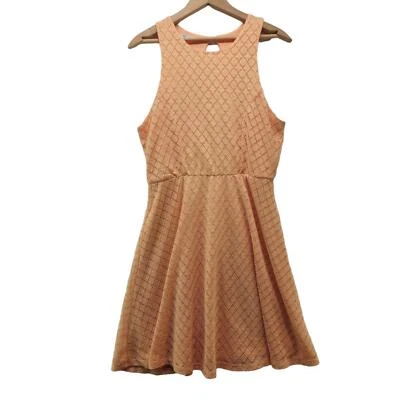 Vestido de encaje de ganchillo Maurices para mujer sin mangas melocotón diamante solero talla L Foto 1 de 4