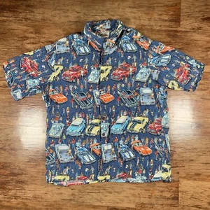 VTG RARE Reyn Spooner Art of Eddy Y Classic Car Best of Show Hawaiian Shirt XXL - Picture 1 of 5
