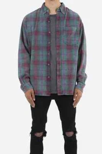 MNML Men’s Scorpion Buttons Flannel Shirt Plaid Size Various - Picture 1 of 7