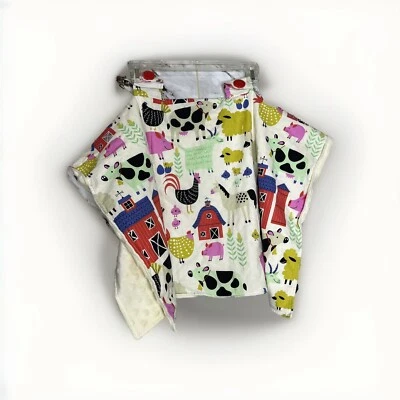 Infant Car Seat Cover, Blanket Canopy, Alexander Henry Farm Icons Cotton 29X37” - Image 1 of 4