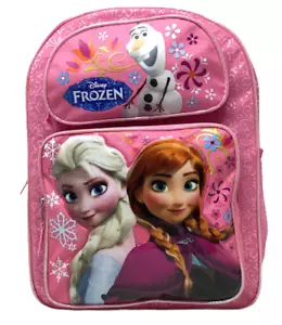 Mochila de lona Disney Frozen Anna & Elsa Girls 16 H x 12 W x 5 D totalmente nueva - Imagen 1 de 4