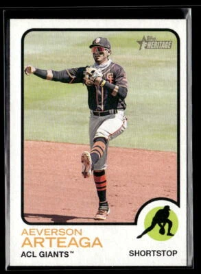 2022 Topps Heritage Minor League #58 Aeverson Arteaga - Image 1 of 2
