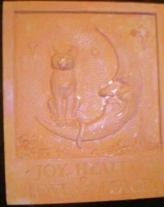 Latex mould for making this unusual CAT AND MOON PLAQUE - Picture 1 of 1