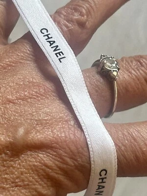 White 2 metres X 1cm PIECE AUTHENTIC Classic CHANEL RIBBON wrap choker BOWS New - Image 1 of 4