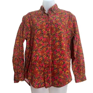 Vintage Lands End Floral Button Up Size XS (4) - Picture 1 of 7