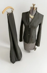 NEW $320 Anne Klein Pant Suit Size 0P Two Piece Set Gray Wool Blend Pockets EXEC - Picture 1 of 24