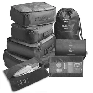 7er Set Reisetasche Organizer Kleidung Gepäck Reiseorganizer Decke Schuhe - Bild 1 von 23