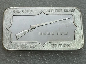 Rifle Belford edición limitada como nuevo Sharps - 1 barra de plata fina Troy OZ .999 - Imagen 1 de 4