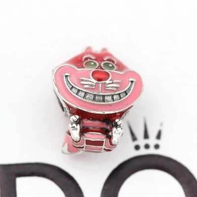 Auténtico Pandora x Disney Alicia en el País de las Maravillas Cheshire Gato Rosa Plata Dije Foto 1 de 4