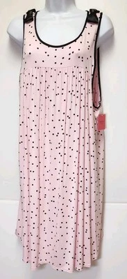 Camisón Jersey Tejido Suave Kate Spade New York ROSA/NEGRO LUNARES 1X LAZOS NUEVO CON ETIQUETAS Foto 1 de 4