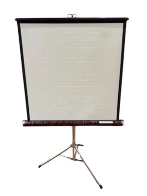 Vintage🌟 Da-Lite Challenger Wine Projector Screen Retractable w/Tripod 40x40 - Image 1 of 4