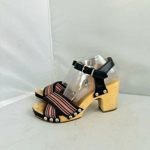 Hunter Stylish Leather Upper Black and Pink Women's Sandals Size 9 - Picture 1 of 11
