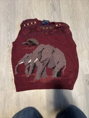 Ralph Lauren 大象毛衣背心,尺寸 L,损坏 — 第 1/4 张图片