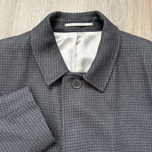 Charles Tyrwhitt Overcoat Mens 48R Black 100% Wool Topcoat Jacket Coat Long - Picture 1 of 13
