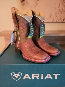 Botas occidentales ARIAT para niños jóvenes ganado Cate - cobre centavo/verde talla 1 - Imagen 1 de 11